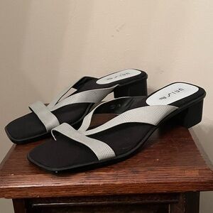 Y2K Unisa Vintage Blue Leather Strappy Sandal Heels